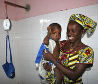In Senegal, two-year-old Demba Baldé is treated for malaria at a local health hut in the village of Saré Kolidiang.