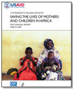Photo of the cover of the PMI Annual Report: Saving the Lives of Mothers and Children in Africa.