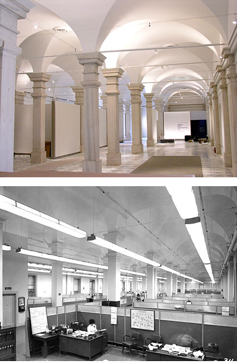 before and after photographs of the Lincoln Gallery