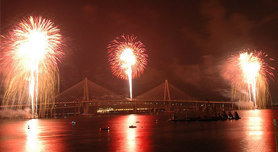 The Arthur Ravenel Bridge - Fire Works