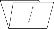 line drawing of folder, straight cut, fold perpendicular with the grain