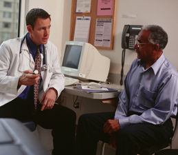 Doctor talking to patient