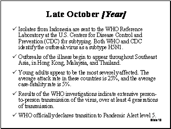 Slide 10: Late October [Year]