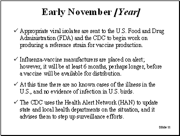 Slide 11: Early November [Year]