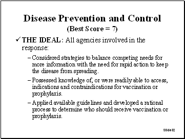 Slide 32: Disease Prevention and Control