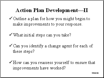 Slide 32: Action Plan Development - II