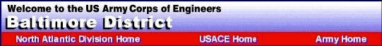 blue and red CENAB identifing banner w/ links to CENAD, USACE and Army 