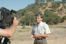 NRCS District Conservationist Phil Hogan during an on-camera interview.