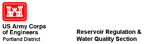 US Army Corps of Engineers,
      Portland District, Reservoir Regulation and Water Quality Section
