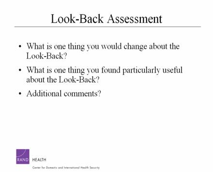 Look-Back Assessment