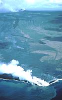 Aerial view of Kamoamoa entry and Pulama pali, Kilauea Volcano, Hawai`i