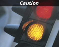 Red and Yellow Traffic Light - "Caution"