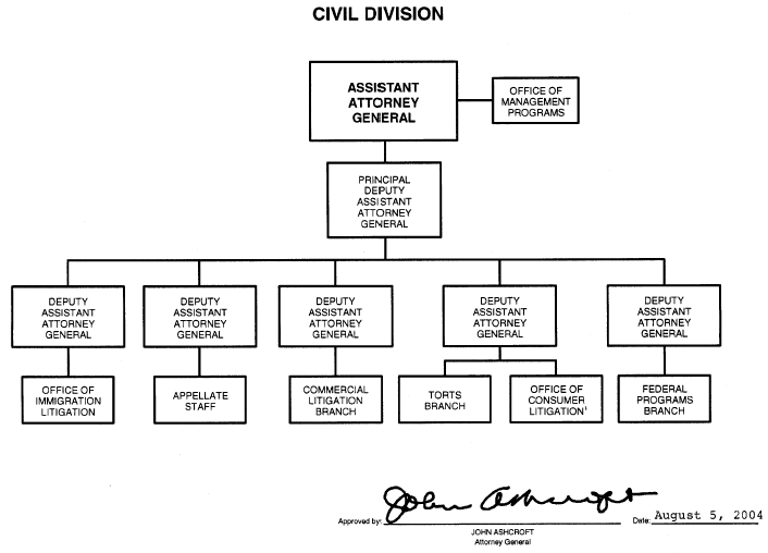 Civil Division organization chart