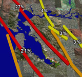 Earthauake probability map for the Bay Area