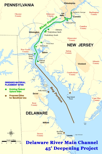 Delaware River Main Channel Deepening Project Map