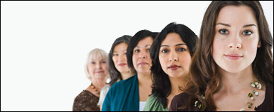 Several women standing