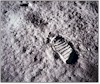 Bootprint in the lunar soil made by one of the Apollo 11 Astronauts