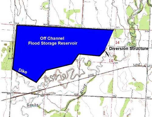 Map Showing Storage Reservoir