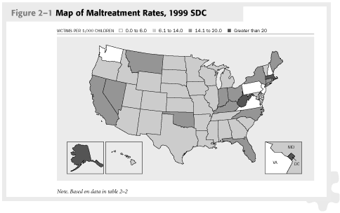 Figure 2-1 Map of Maltreatment Rates