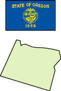 Oregon: Map and State Flag
