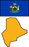 Maine: Map and State Flag