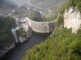 When completed, the Three Gorges Dam on the Yangtze River will be the largest hydroelectric dam in the world.  (Courtesy photo from The Nature Conservancy) 