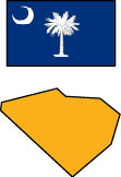 South Carolina: Map and State Flag