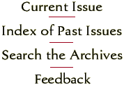 Menu including Current Issue, Index of Past Issues, Search the Archives, and Feedback