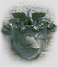 An old USMA crest, 
 hanging in Central Area