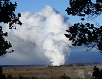 Halema`uma`u Crater gas plume.