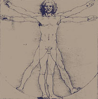 Da Vinci drawing of human proportions