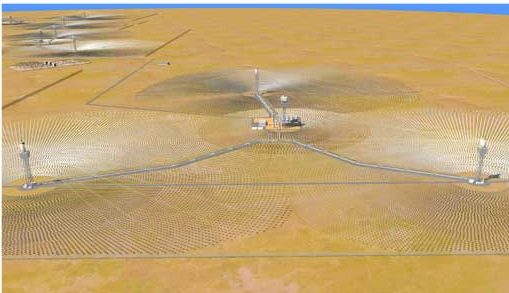 Artists concept of proposed Ivanpah Solar Electric Generating Facility