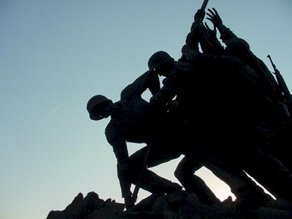 Silhouette of the Marine Corps War Memorial