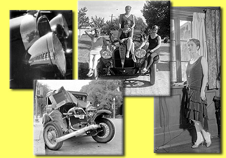 Montage of 1920s cars and flappers