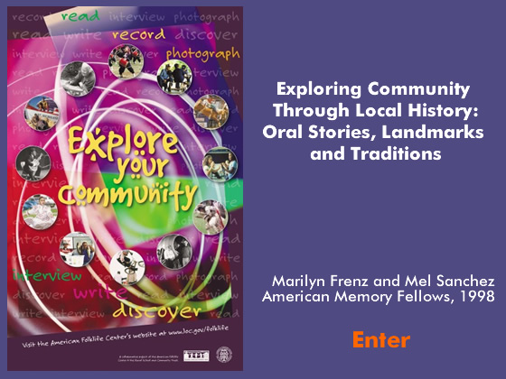 Exploring Community Throught Local History:  Oral Stories, Landmarks and Traditions - Teacher Lesson Plan