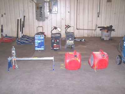 Battery Chargers, Testers, Blowers, & Frame Rack