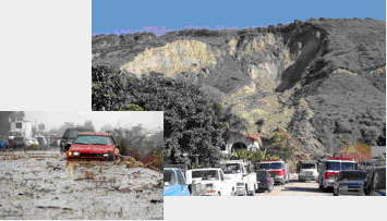 Pictures of damage done by heavy rainfall in La Conchita California during the second week of January
2005.