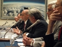 HOUSE TESTIMONY: Administrator Thomas D'Agostino (center) makes a point about Complex Transformation at a recent hearing of the House Armed Services Subcommittee on Strategic Forces. He was joined by the heads of NNSA's eight sites.