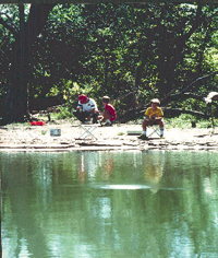 Photo of people fishing from the bank