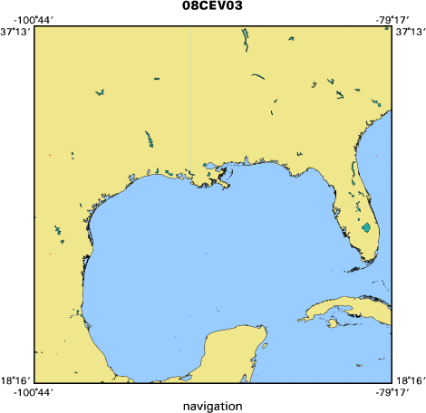 08CEV03 map of where navigation equipment operated