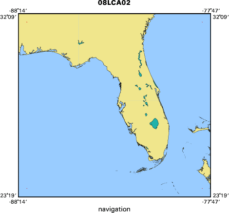 08LCA02 map of where navigation equipment operated