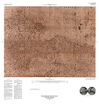 Mars shaded relief map of eastern, western, and polar regions, sheet 3