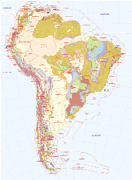 Thumbnail of South America Geology and Energy Map and link to larger GIF image