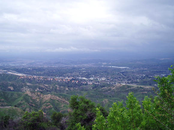 Photo taken from the hills looking down into the flats