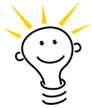 Picture of a lightbulb with a smiley-face on it.  Click to send a suggestion for additional fun and games.