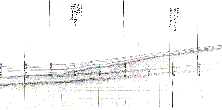 Example of bathymetric data obtained using the 3.5 kHz system