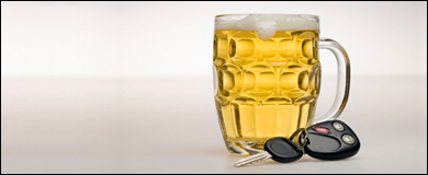 A glass of beer and car keys