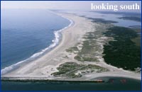 oblique aerial photograph of northern end of Assateague Island National Seashore looking south