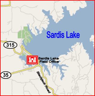 Map of Sardis Lake