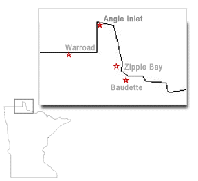 Drawing of MN with the four harbors marked.